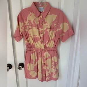 Judith March Pink and Beige Tie-Dye Romper